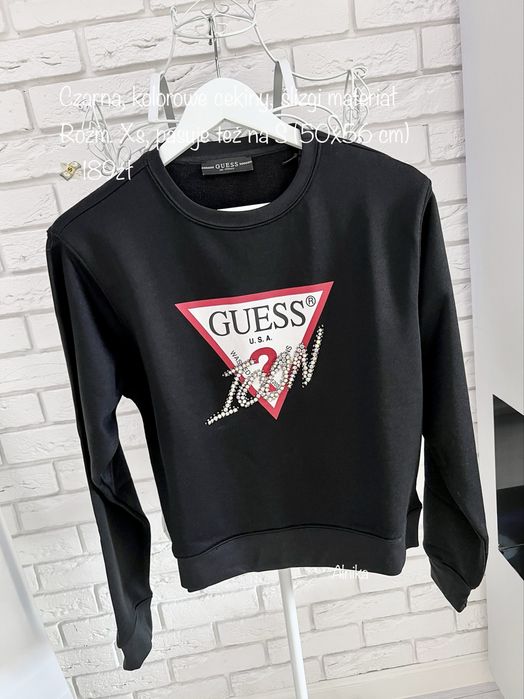 Bluza GUESS Icon (rozm. Xs/S, czarna, kolorowe cekiny