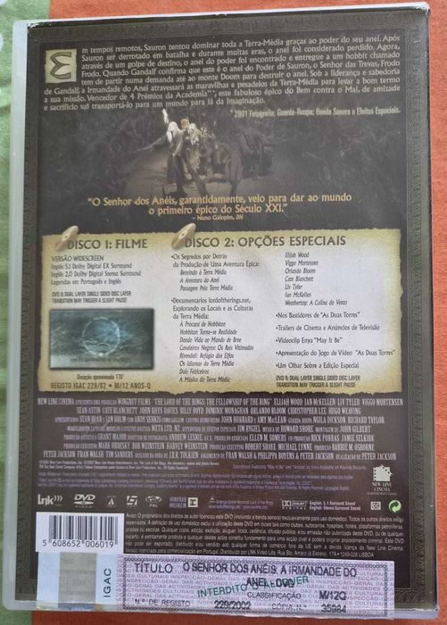 DVD Senhor dos Anéis - A Irmandade do Anel - 2 DVD