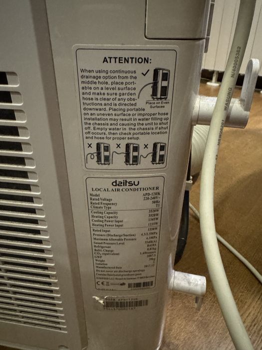 Air condicionado portátil/aquecedor/desumidificador