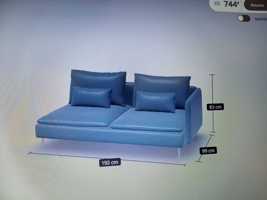 Sofá Ikea soderhamn verde USADO