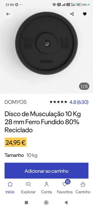 Discos e barras para musculação