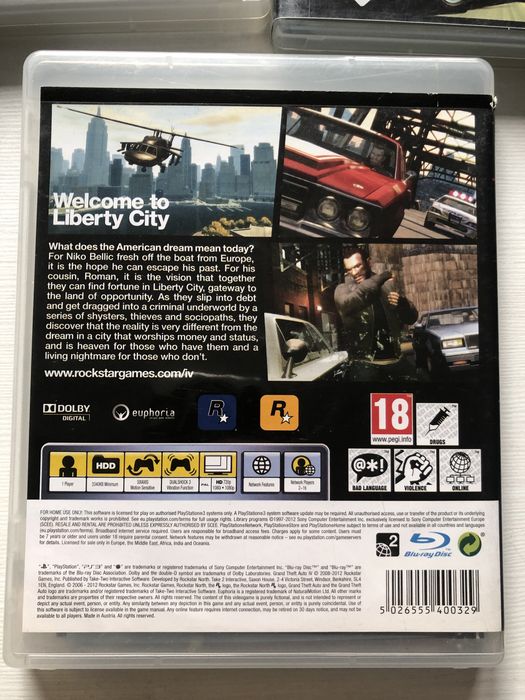 Gta IV grand theft auto gra na ps3 gry playstation bles 00229 liberty