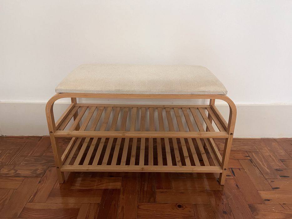 Sklum Banco sapateira 70 cm em madeira de bambu Kaupo