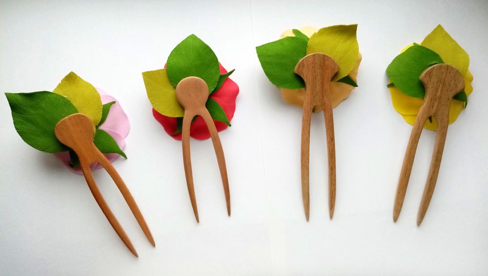 Заколка для волосся, шпилька дерев'яна