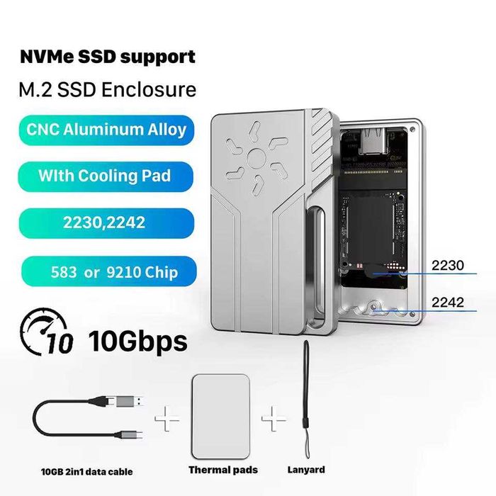 Корпус для SSD M.2 NVMe 2230 мм/2242 мм