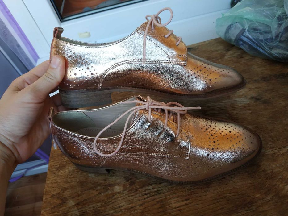 Весільні жіночі золоті туфлі-ефектні і стильні Dune London 39 рр 25 см