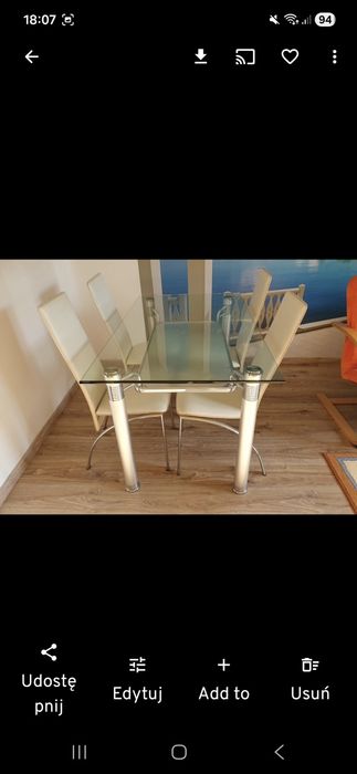 Stół szklany z półką łódzkie sprzedam