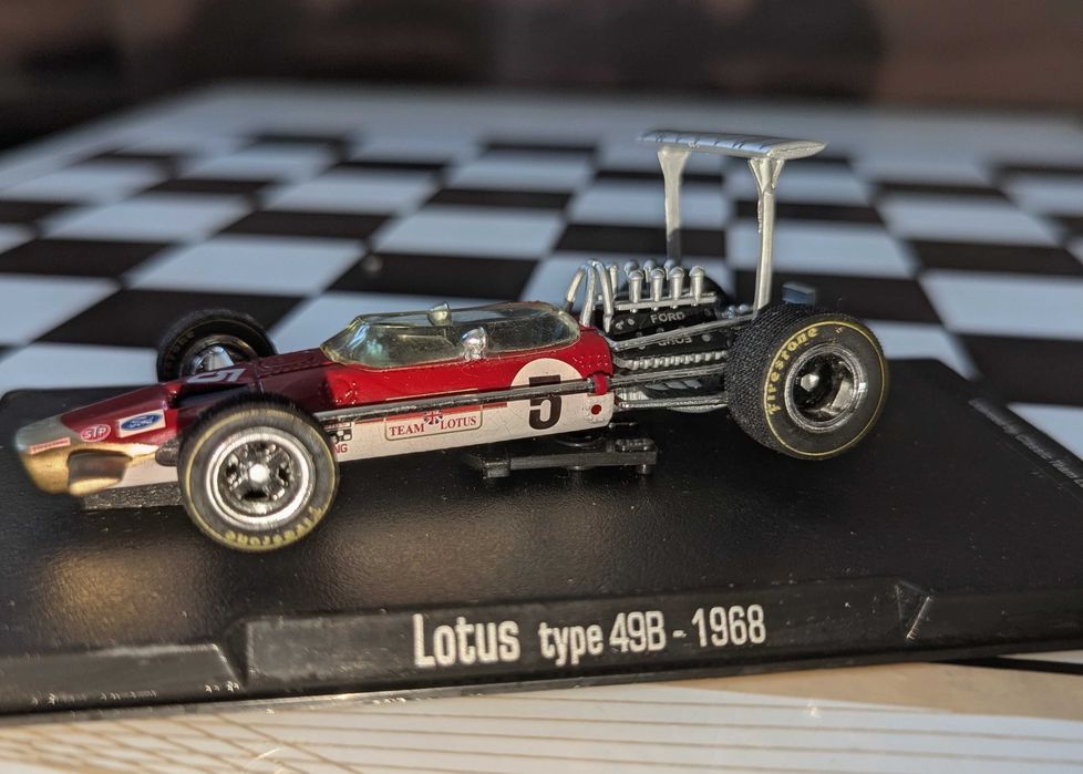 Carro de formula 1 miniatura campeão do mundo Lotus 1968