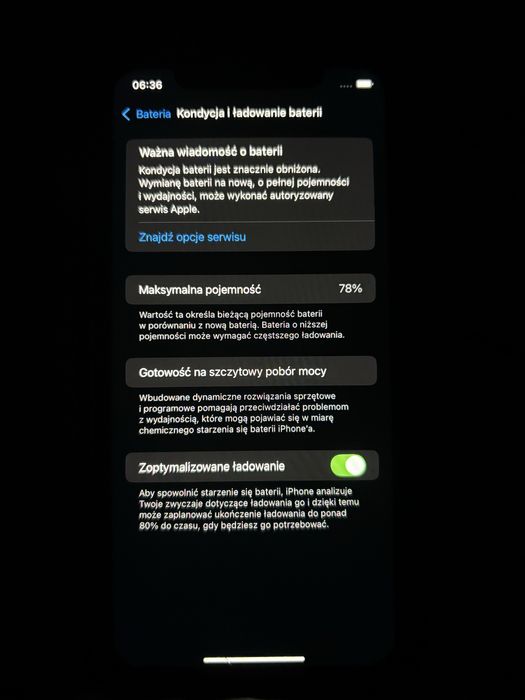 Iphone 11 64gb kondycja baterii 78%