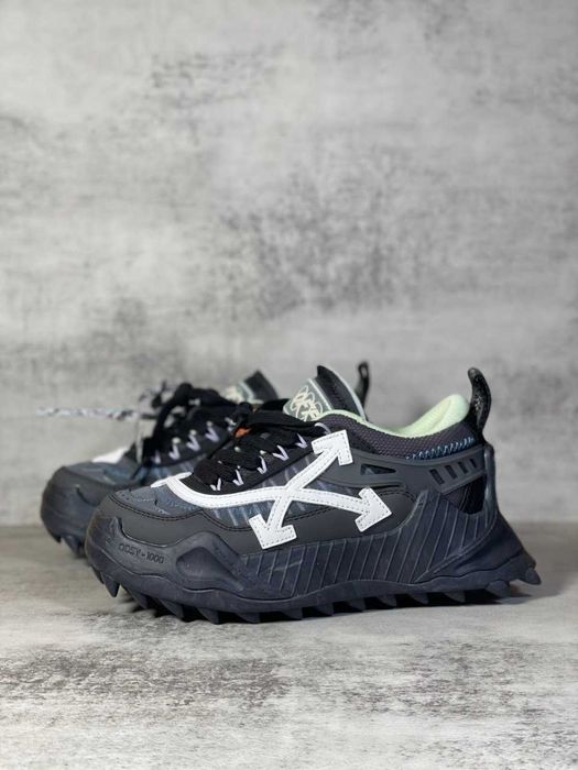 Кроси OFF White 1000 ODSY Green чорні з зеленим кросівки офвайт свага