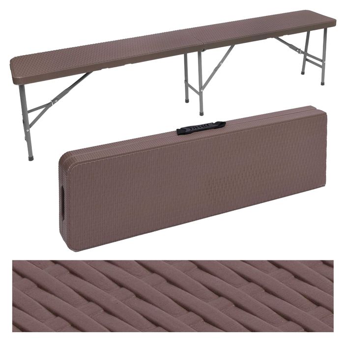 Składana ławka cateringowa RATTAN brązowa