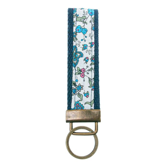 Porta-Chaves Floral em tons Azuis