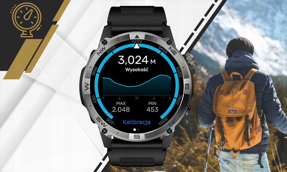SMARTWATCH zegarek MĘSKI GPS wodoodporny sport POLSKIE menu