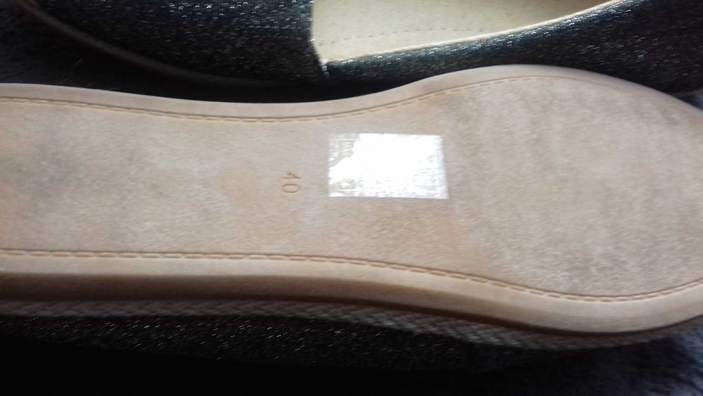 baleriny szare błyszczące roz. 40