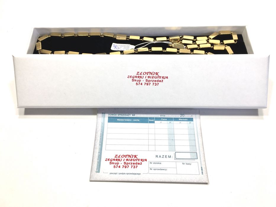 Złoty Męski łańcuszek FARAON•wybita proba585•pozłacany ogniowo•