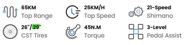 Bicicleta Elétrica Aro 29 + Acessórios novos - Marca TOUROLL - Nova