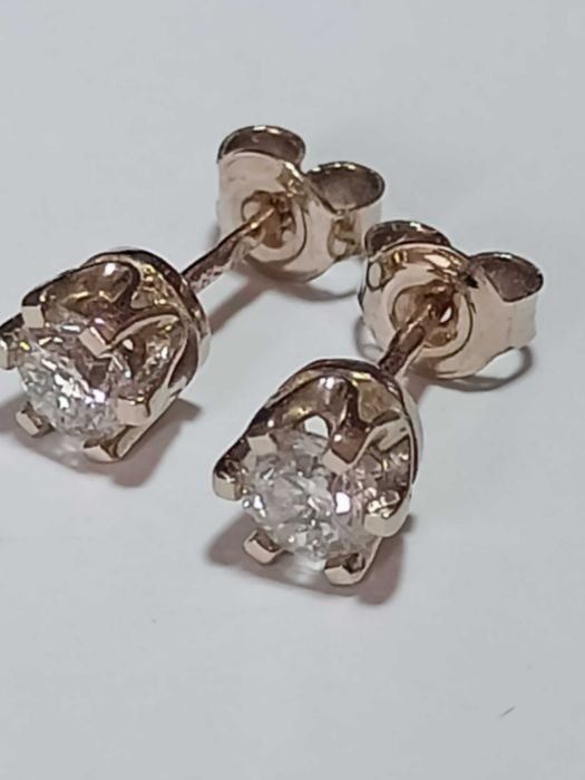 Kolczyki złoto 585 z brylantami 1,10 ct (certyfikat)