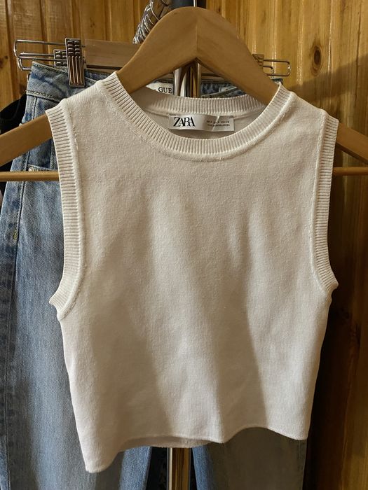 Новый белый топ футболка ZARA (XS)