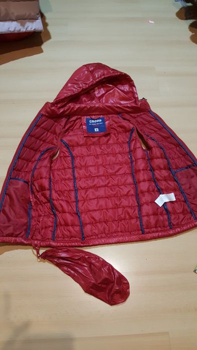 Bezrękawnik kamizelka  ocieplana  długa z kapturem