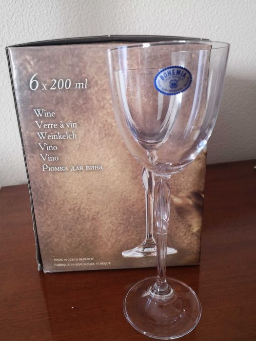 Conjunto de copos em cristal Boemia