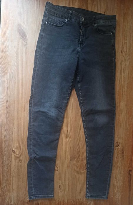 Jeansy H&M r szaroczarne r 36