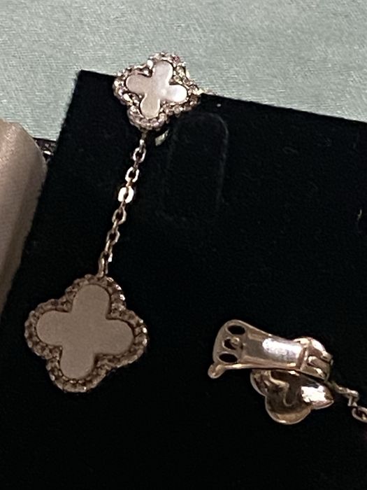 Серьги Van Cleef серебро 925