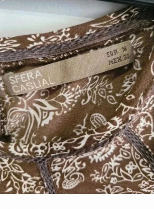 Vestido estampado castanho tam M Sfera