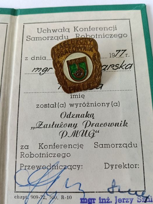 Zasłużony pracownik PMUG  pg