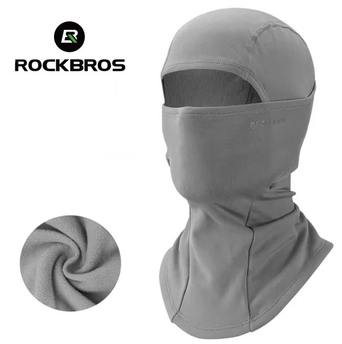 Термо балаклава ROCKBROS чорна хакі пудра салат вело маска підшоломник