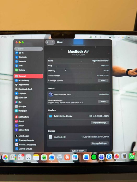 MacBook Air M3 13" – 16 GB RAM – 512 GB SSD – Azul meia noite