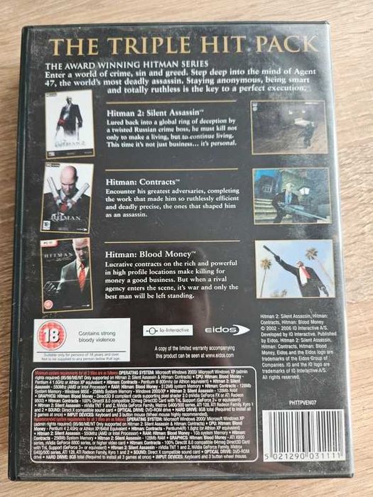 Hitman Triple Hit Pack – PC DVD-ROM – brak 1 płyty