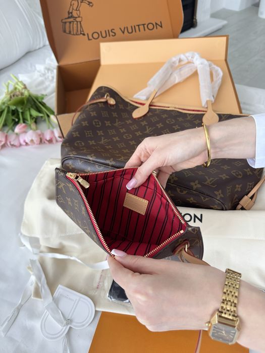 Жіноча сумка шопер Louis Vuitton neverfull monogram коричнева луи вито
