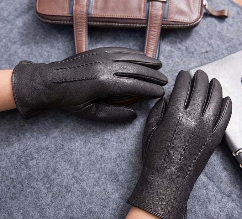 Рукавиці Deerskin шкіряні РОЗПРОДАЖ лайка натуральна шкіра на махровці