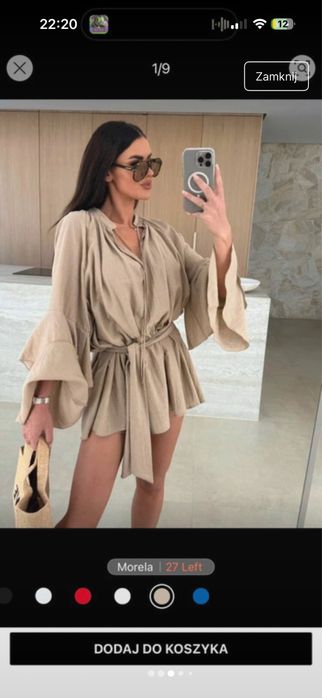 Nowa sukienka bezowa wiazana