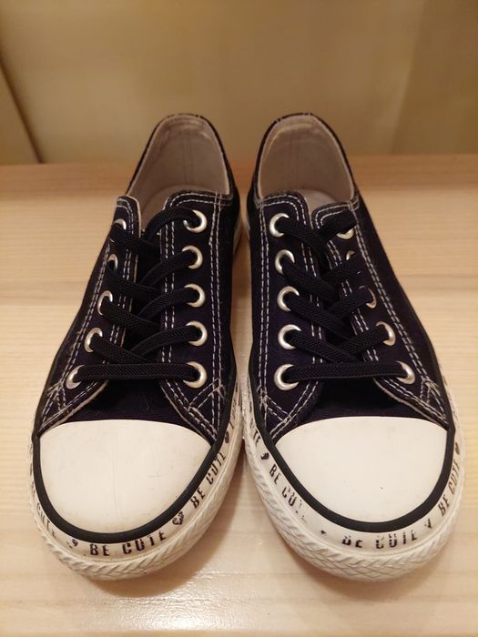 Trampki, tenisówki, czarne, biała guma, rozmiar 30