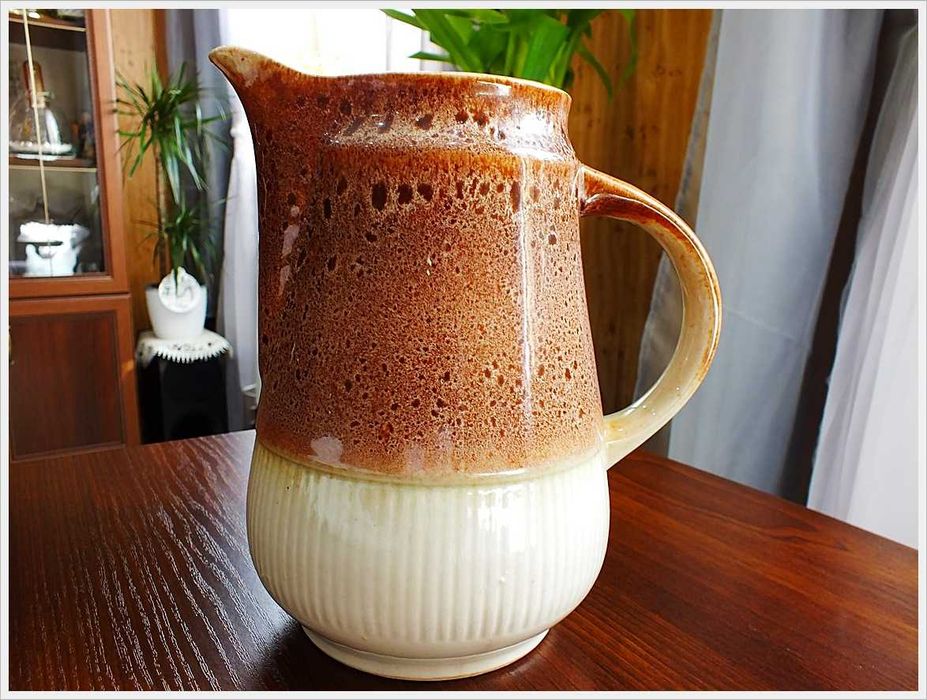 Duży dzbanek ' Maria' z ceramiki glazurowanej Sadulski Mirostowice PRL