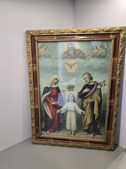 Święta rodzina oleodruk z okresu PRL-U