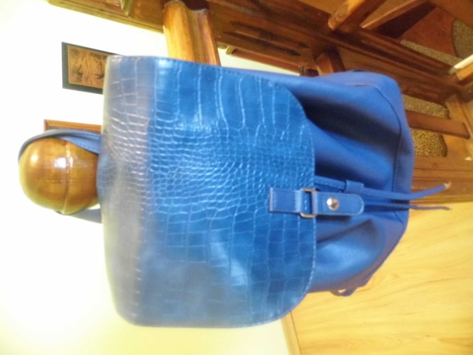 Plecak granatowy z eko skóry i etui na telefon, nowe