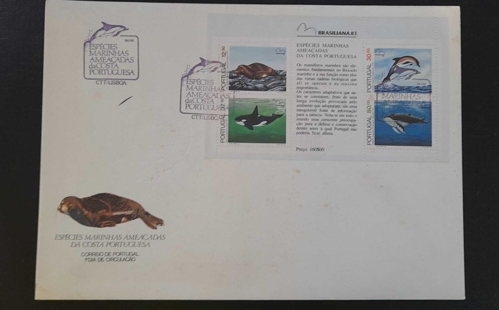 Séries de selos e blocos em envelopes do 1º dia em FDC