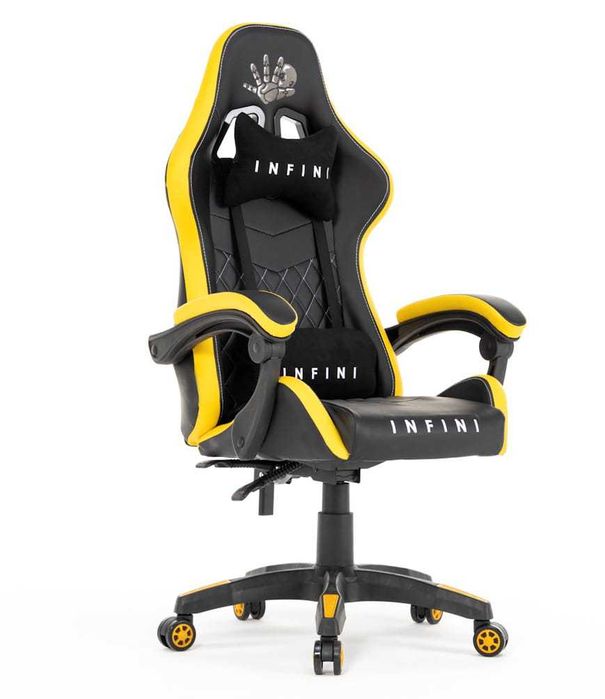 Nowoczesny Fotel z Regulacją Wysokości Infini Five Black/Yellow