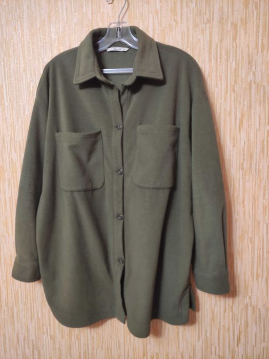 тепла жіноча сорочка з довгим рукавом на  р.54/UK18