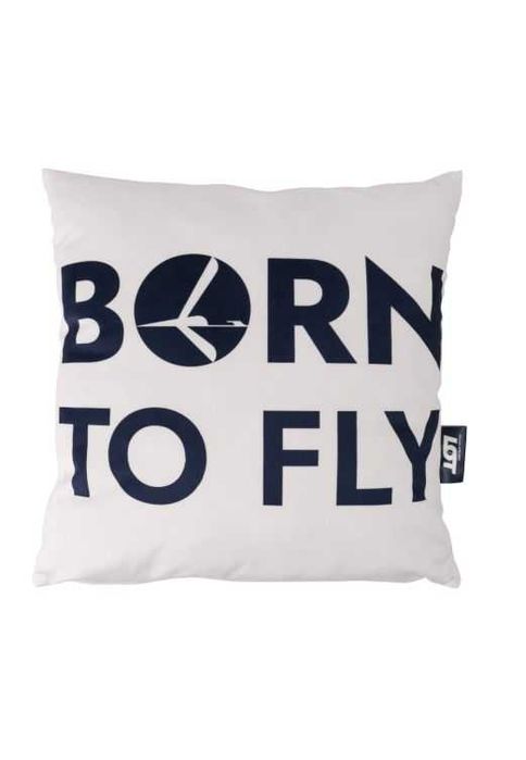Poduszka BORN TO FLY biała PLL LOT Polish Airlines Exclusive