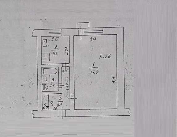 1-кімнатна квартира на Таїрова. 4й поверх. Газ. Готова для ремонту