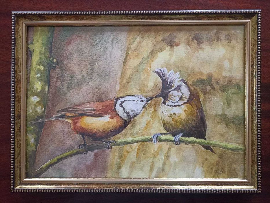 Картины акварельными карандашами, пастелью, акварелью в рамах