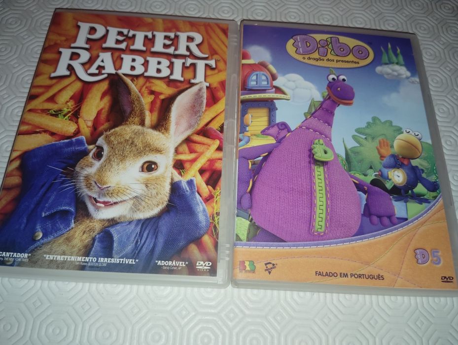 DVDs Filmes Infantis Peter Rabbit e Dibo Novos