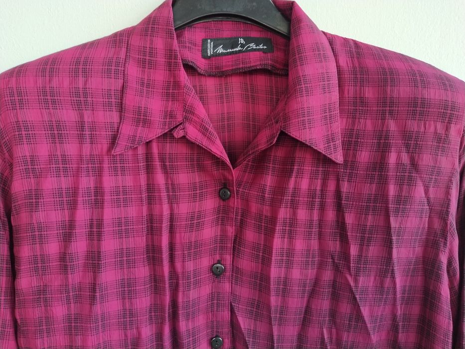 Blusa quadriculada bordeaux - Manuela Bastos - Tamanho L