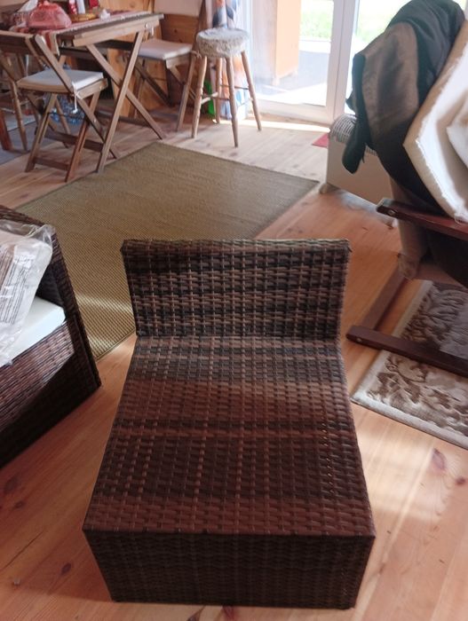 Meble ogrodowe rattanowe brązowe