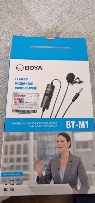 Mikrofon krawatowy Boya BY-M1, jak nowy.