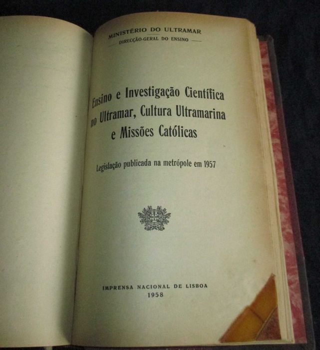 Livro Ensino no Ultramar Cultura Ultramarina e Missões Católicas