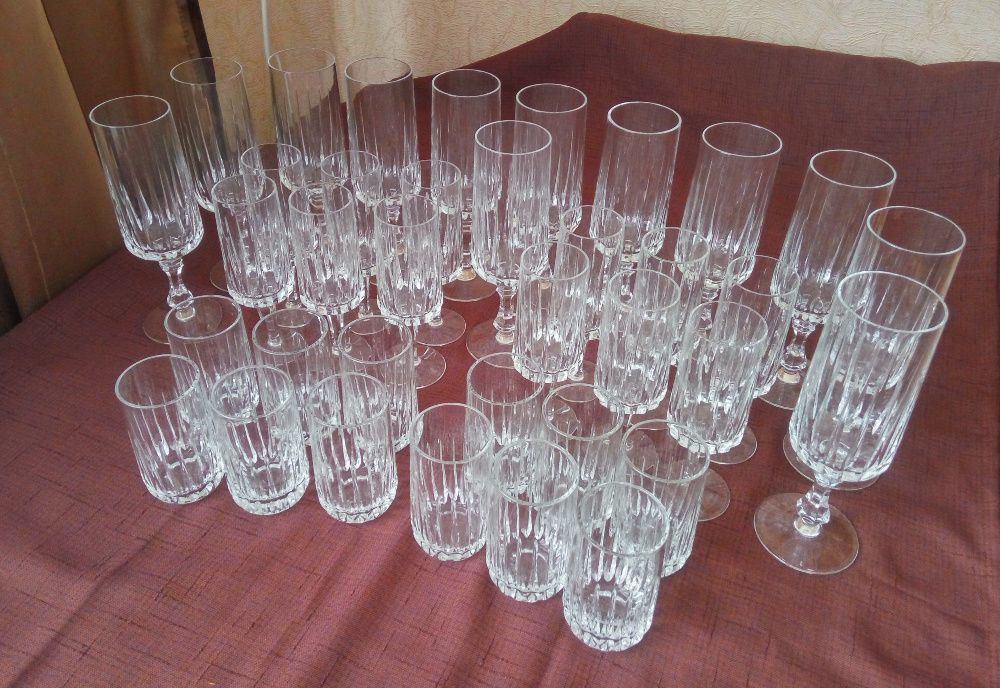 Комплект бокалы/шоты, хрусталь, Германия (ГДР) 24 предмета